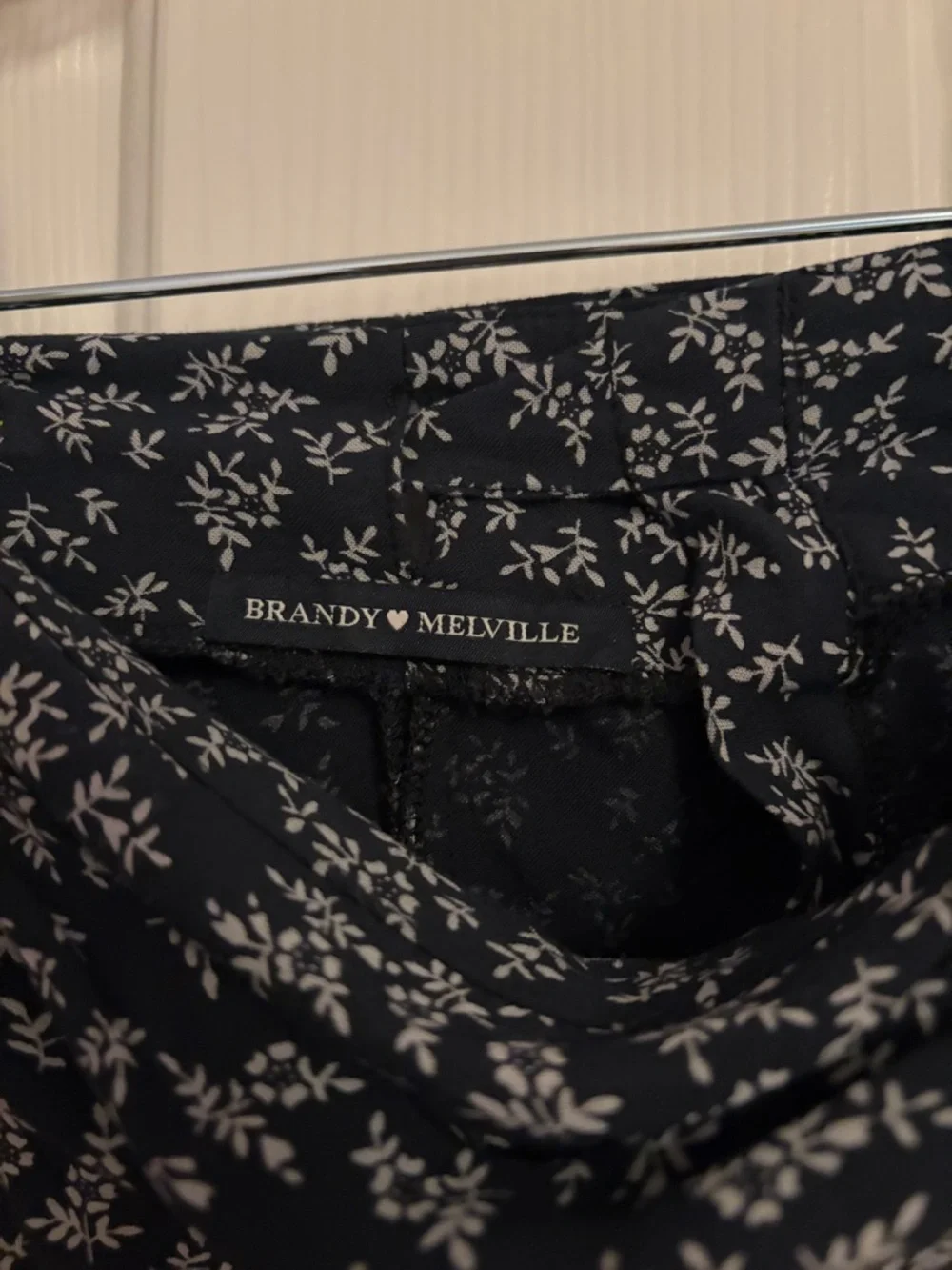 Brandy Melville Navy Floral Tie-Front Skater Skirt - Picture 2 of 2